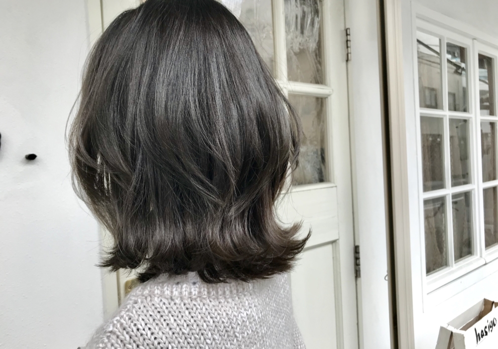 暗髪アッシュ ボブウルフ Hasigo